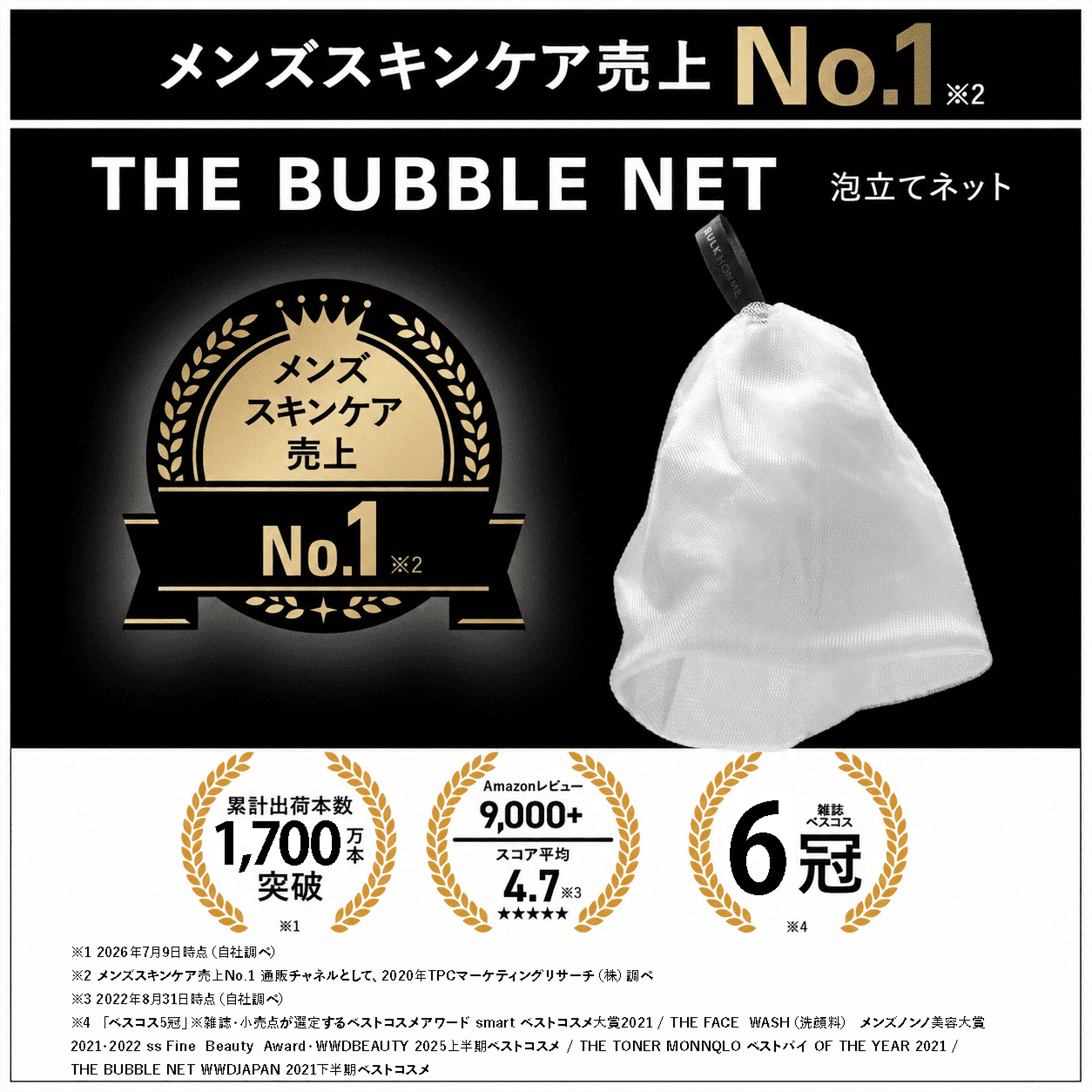 THE BUBBLE NET｜メンズスキンケア売上No.1